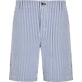Men Chino Bermuda Ultra-Light Seersucker Jeans blue front view