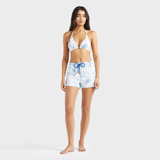 Women Swim Shorts Medusa and Shells White front worn view