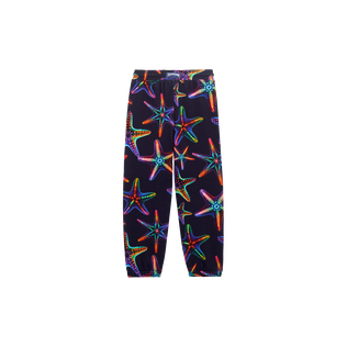 Boys Organic Cotton Jogger Pants Disco Stars Navy back view