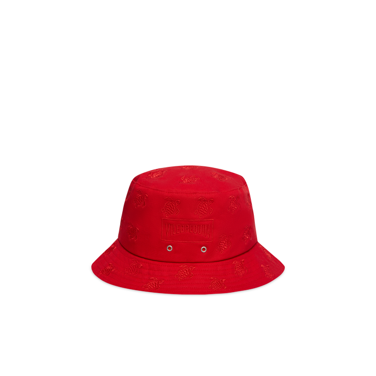 Embroidered Bucket Hat Turtles All Over - Hat - Boom - Red - Size M/L - Vilebrequin