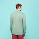 Men Cotton Shirt Solid Linden 背面穿戴视图