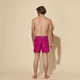 Men Swim Trunks Ultra-light and Packable Vatel Crimson purple back worn view
