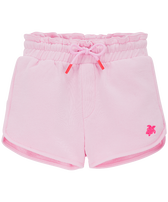 Pantalones cortos de algodón de color liso para niña Marshmallow vista frontal
