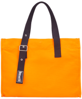 Big Cotton Beach Bag Solid Carrot front view