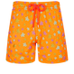 Men Swim Shorts Embroidered Micro Ronde Des Tortues Rainbow - Limited Edition Carrot front view