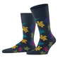 Calcetines con estampado Rondes des Tortues Multicolores para hombre: Vilebrequin x Falke Midnight blue vista frontal desgastada