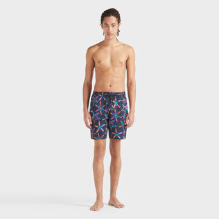 Maillot de bain long stretch homme Disco Stars Bleu marine vue portée de face