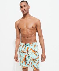 Costume da bagno uomo elasticizzato lungo Lobster Laguna vista frontale indossata