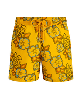 Pantaloncini mare uomo ricamati Hibiscus - Edizione limitata Granoturco vista frontale