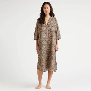 女士 Carapaces 亚麻罩衫 Navy 正面穿戴视图