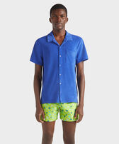 Camisa de bolos en algodón de color liso unisex Marrakech vista frontal desgastada
