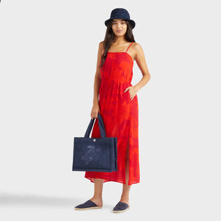 Vestido largo de viscosa con estampado Flower Power para mujer Lipstick detalles vista 1