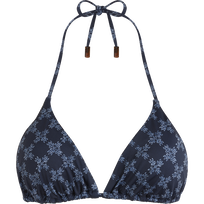 Haut de maillot de bain triangle femme VBQ Monogram Bleu marine vue de face