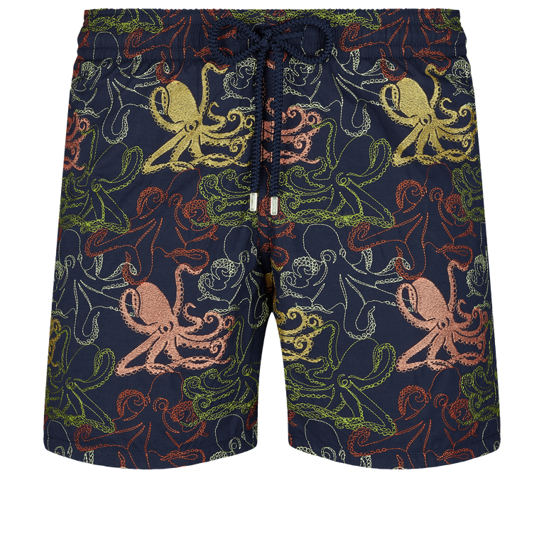 Men Swim Shorts Embroidered Octopussy - Swimming Trunk - Mistral - Blue
