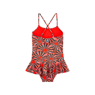 Maillot de bain une pièce fille Oursinades Coquelicot vue de dos