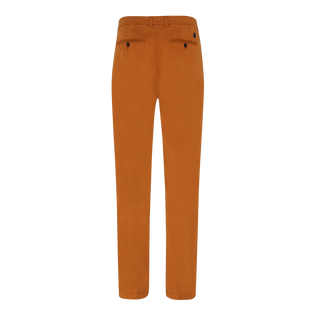 Men Tencel Cotton Chino Pants Solid Caramel back view