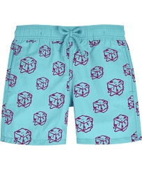 Costume da bagno bambino floccato Nola - Vilebrequin x John M Armleder Lazulii blue vista frontale