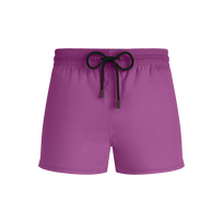 Bañador corto elástico y ajustado liso para hombre Pink dahlia vista frontal