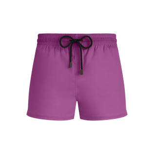 Bañador corto elástico y ajustado liso para hombre Pink dahlia vista frontal