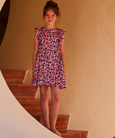 Vestido con estampado Turtles Leopard para niña Caramelo vista frontal desgastada