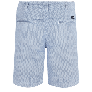 Men Cotton printed Bermuda Shorts Micro Flower White back view