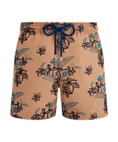 Bañador con bordado Flowers Power para hombre Mocha vista frontal