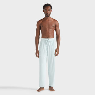 Men Terry Pants Solid Pacific front worn view
