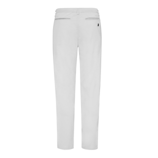Men Tencel Satin Regular Pants White back view