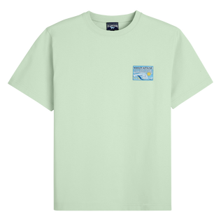 T-shirt unisex in cotone Wave - Vilebrequin x Maison Kitsuné Ice blue vista frontale