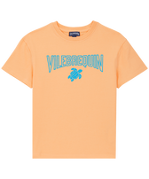 Boys Organic Cotton Gomy Logo T-shirt Fluo fire front view