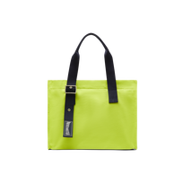 Borsa da spiaggia piccola in cotone tinta unita Verde brillante vista frontale