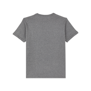 T-shirt uomo in cotone con logo in rilievo Grigio viola vista posteriore