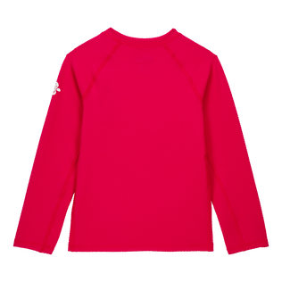 Kids Rashguard Textured Solid Fuchsia back view