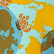 Pillow Mappemonde Dots Lagoon 