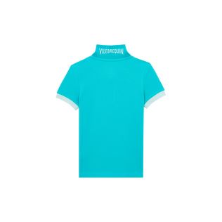 男童纯色有机棉 Polo 衫 Disco green 后视图