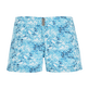 Women Stretch Beach Short Flowers Tie & Dye Navy front view