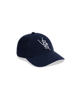 男士 VBQ 花纹亚麻帽 Navy 正面图