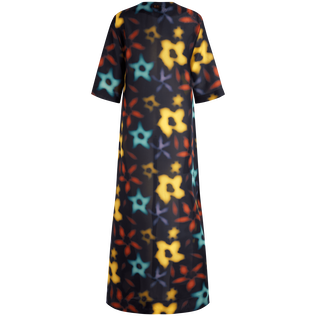 Women Silk Kaftan Blurred Navy back view