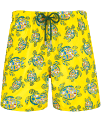 Men Swim Shorts Ultra-light and Packable Provencal Turtles Sun front view