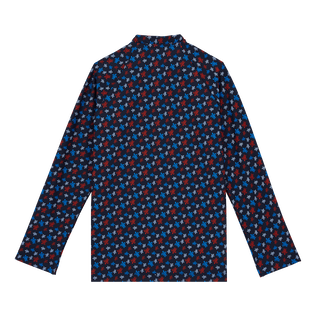Camiseta de baño de manga larga con cremallera y estampado Micro Ronde des Tortues para niños Azul marino vista trasera