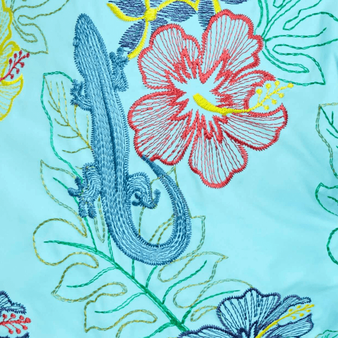 Maillot de bain homme Brodé Les Geckos - Edition Limitée Bleu lazuli imprimé
