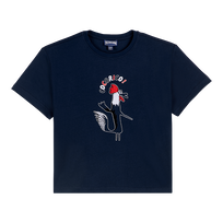 Camiseta de algodón orgánico con estampado Cocorico ! para niño Azul marino vista frontal
