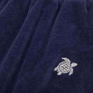 Pantalon en velours garçon Tortue brodée Bleu marine vue de détail 4