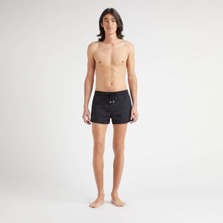 Men Short Swim Trunks Jacquard Turtles Black front worn view