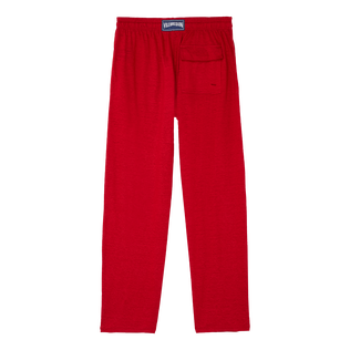Unisex Linen Pants Solid Moulin rouge back view