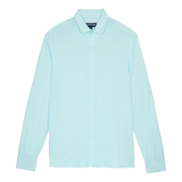 Einfarbiges Hemd aus Jersey-Tencel für Herren Thalassa Vorderansicht