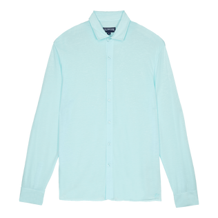 Einfarbiges Hemd aus Jersey-Tencel für Herren Thalassa Vorderansicht