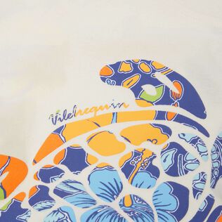 T-shirt large en coton garçon Tortue imprimée Tropical Off-white vue de détail 4