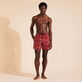 Men Swim Shorts Embroidered Noumea Sea - Limited Edition Merlot vista frontale indossata