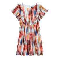 Girls Ruffle Dress Ikat Multicolor front view